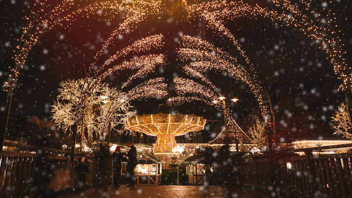 Liseberg amusement park at Christmas.