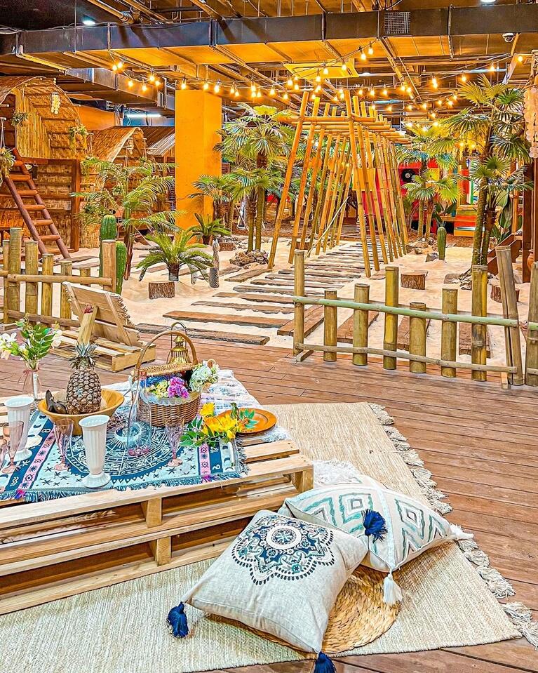 Recreation of a beach hut scene at the Coconut Box Museum in Seoul