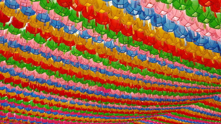 Colorful lanterns light up Seoul's streets during the annual celebrations for Buddha's birthday.