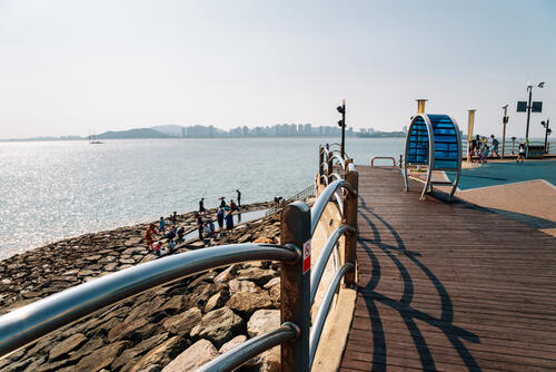 Beach walk and views near Wolmi Park, South Korea