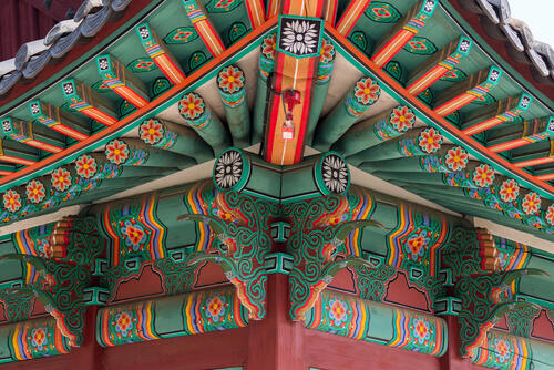 Architectural details at Changgyeonggung Palace in Seoul