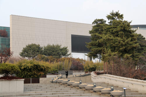 Outside of the National Museum of Korea in Seoul