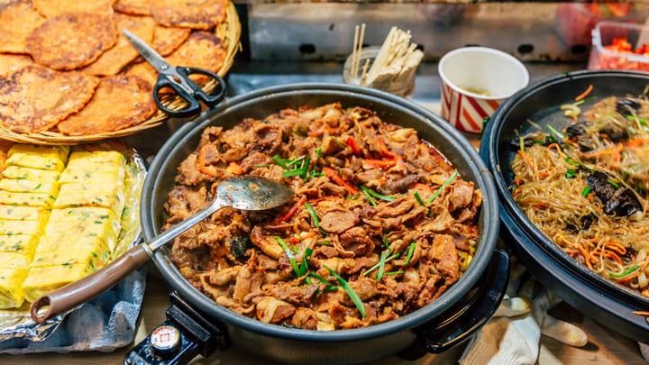 Street food at Seoul's Gwangjang Market.