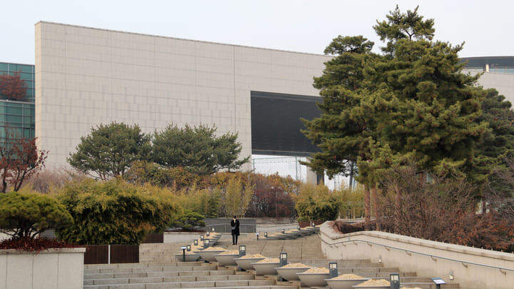 Exterior view of the National Museum of Korea.
