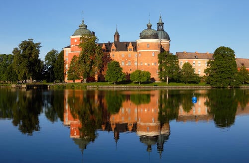 Gripshom Castle from across the lake, near Stockholm