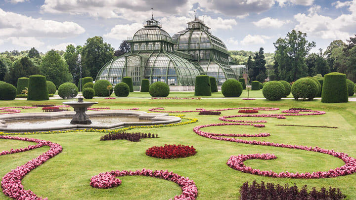 The gardens and Palmenhaus at Schönbrunn Palace in Vienna.