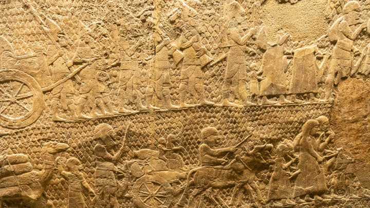 assyrian lion hunt reliefs british museum london