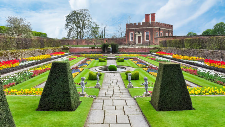 The gardens at Hampton Court Palace.