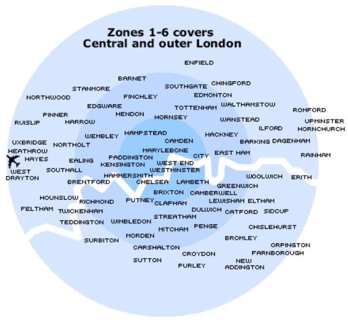 London Travel Card Zones 1 6 Map Infoupdate