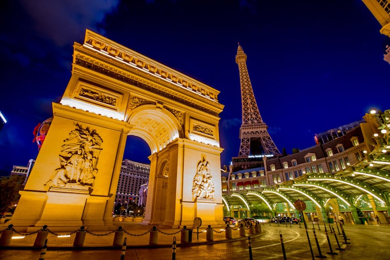 The Arc de Triomphe at Eiffel Tower Las Vegas Paris go city 