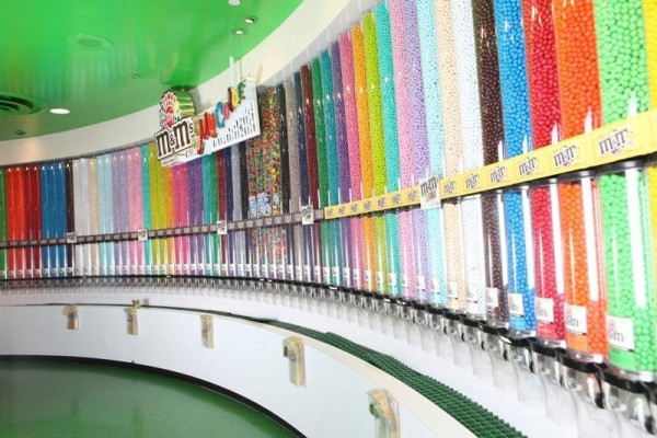 The M&M color wall in Las Vegas
