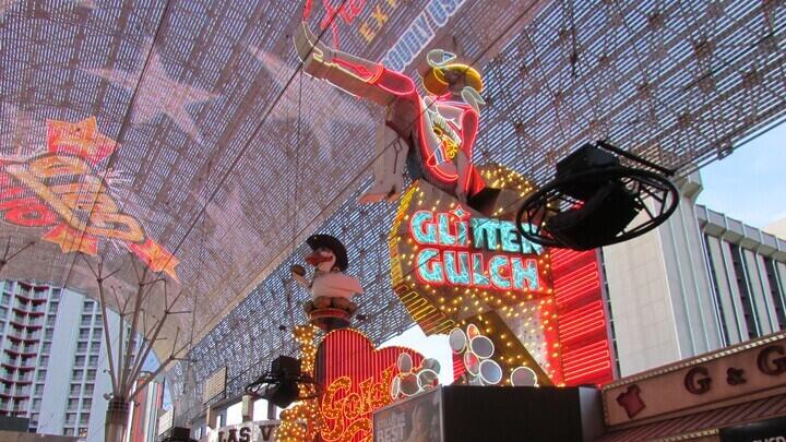 The video-screen canopy at the Fremont Street Experience in Downtown Las Vegas
