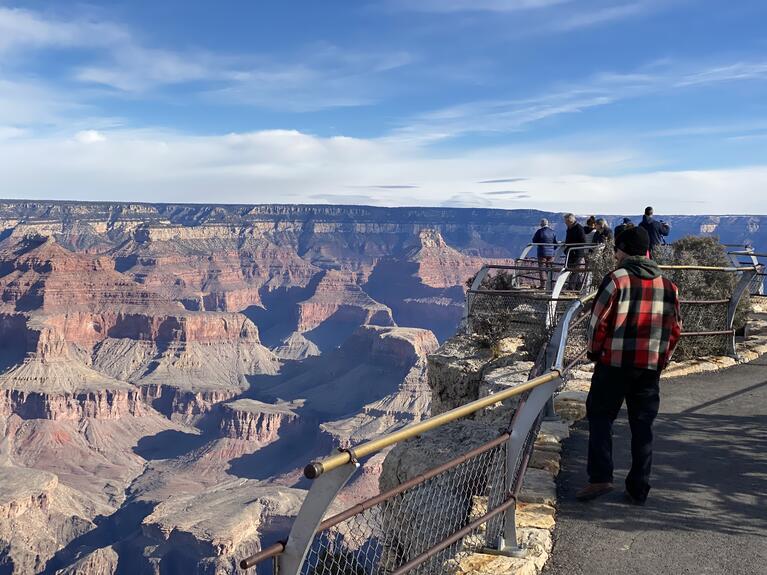 Looking out over the Grand Canyon