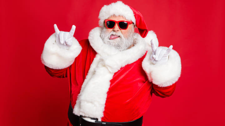 Santa in sunglasses