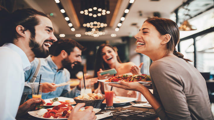 group of people dining