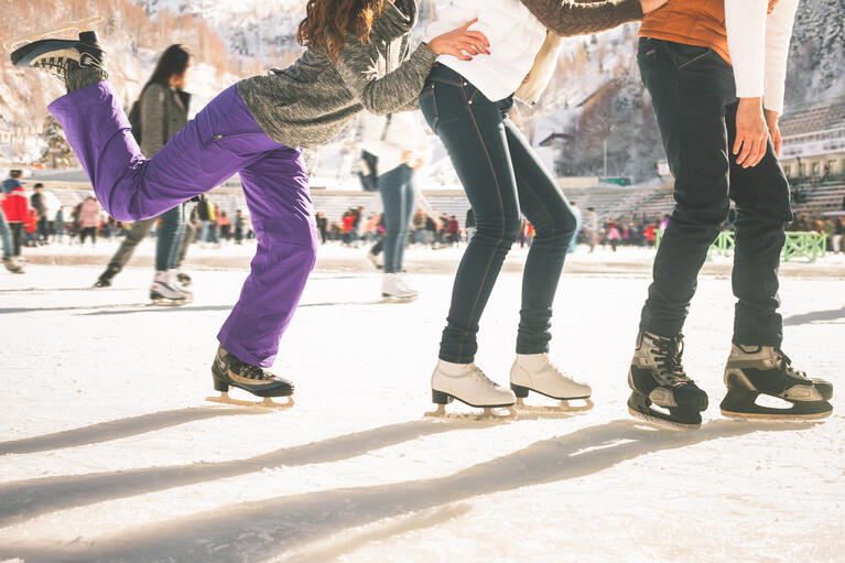 Ice skating in the city
