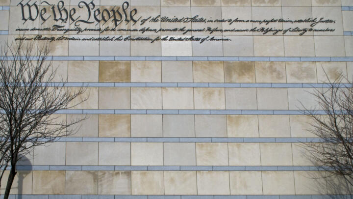 National Constitution Center with 'we the people' sign on the front
