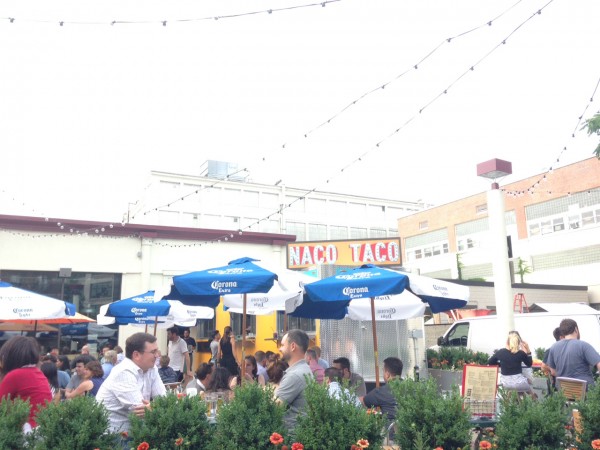 Nacos Tacos in Boston's outdoor atmosphere is almost as good as their menu