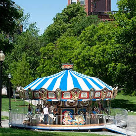 The iconic carousel in Boston Common