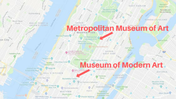 Where is the Metropolitan Museum of Art vs Museum of Modern Art?