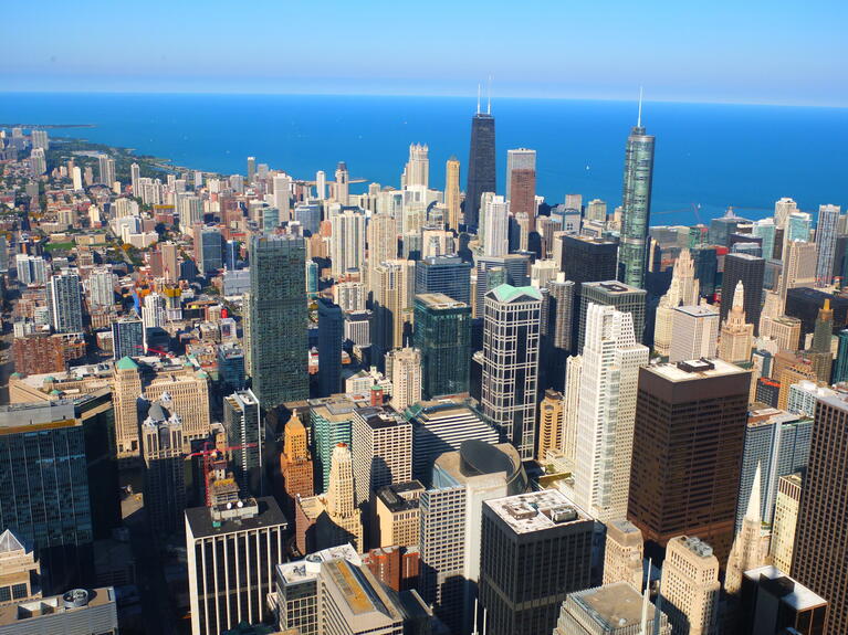 chicago skyline view illinois