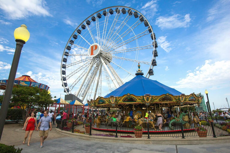 view from navy pier ferris wheel