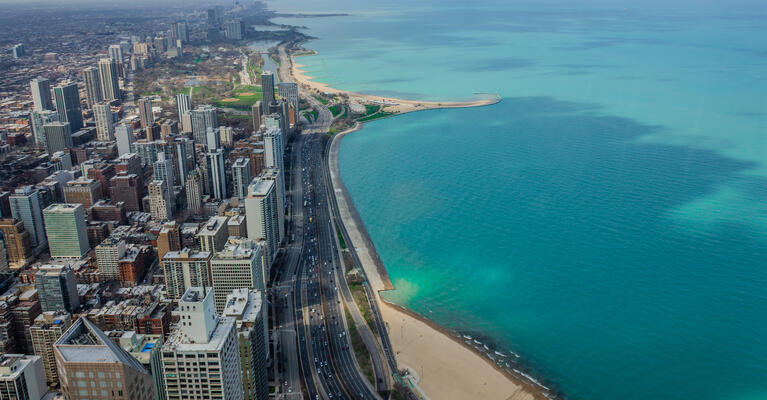 La vue depuis 360 Chicago