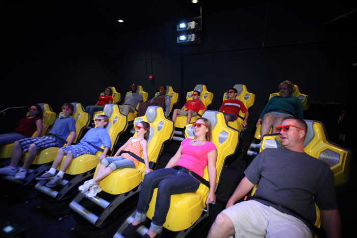 Head to the 4D motion theater at WonderWorks Orlando for a fun experience. 
