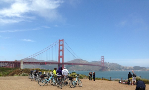 Biking over the Golden Gate Bridge is a great activity to do with teens in San Francisco