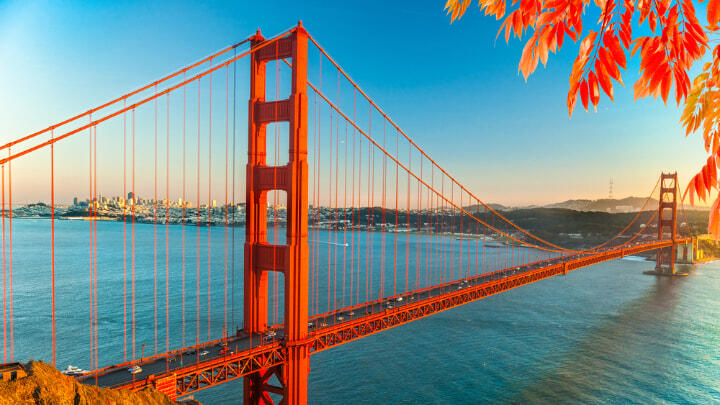 Golden Gate Bridge captured in fall