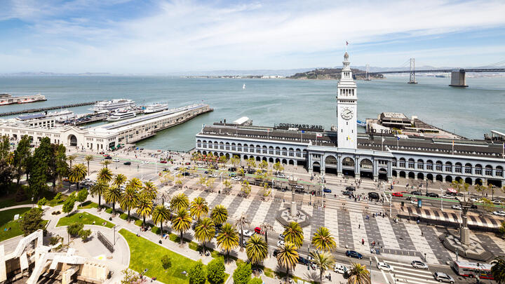 The Ferry Building at Embarcadero in downtown San Francisco