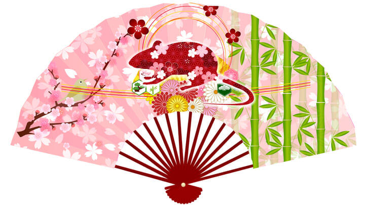 A colorful Japanese fan
