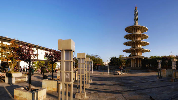 The Peace Pagoda on Peace Plaza in Japantown, San Francisco