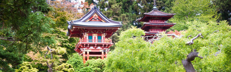 Pagodas in the Japanese Tea Garden at Golden Gate Park.