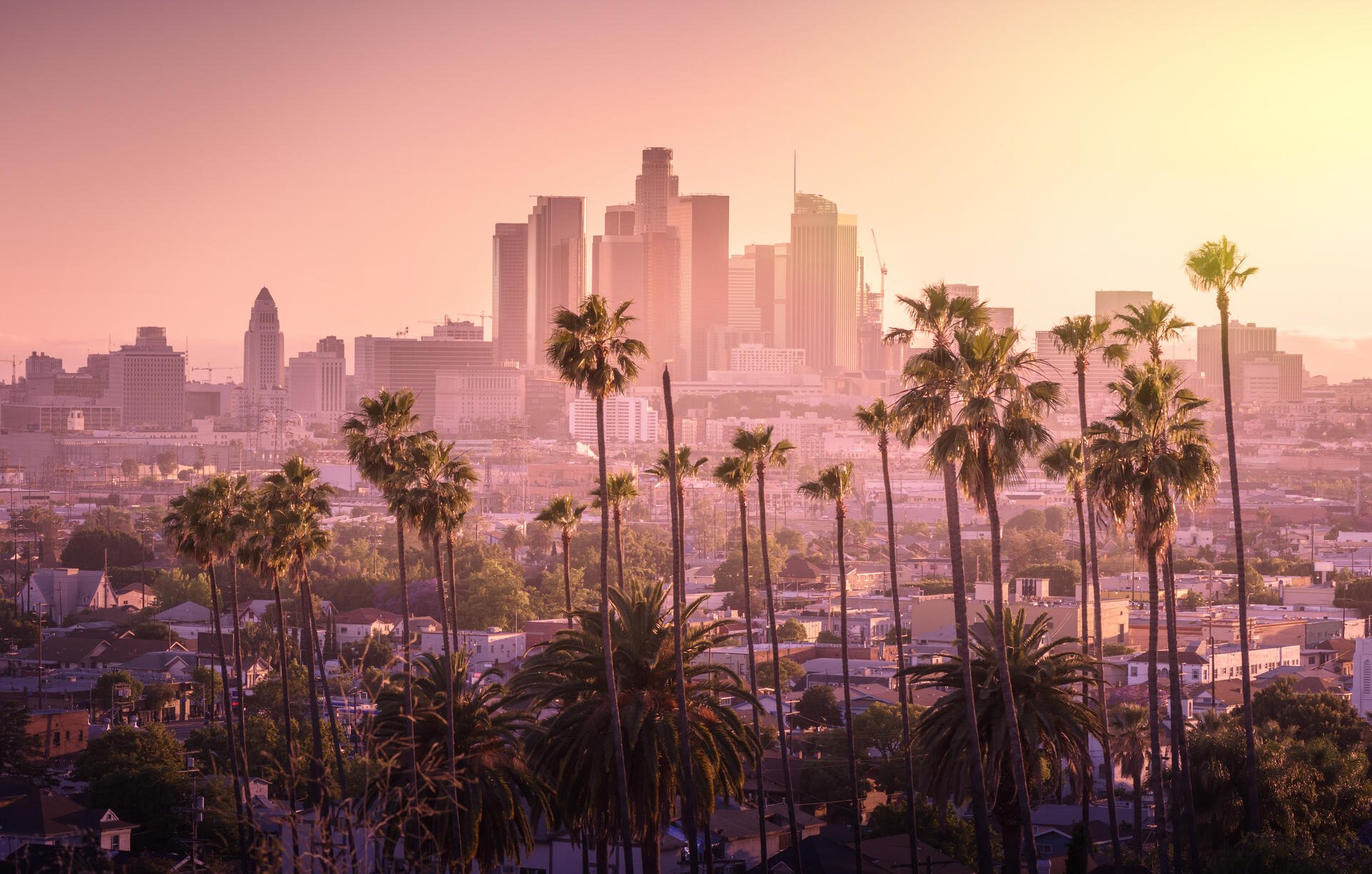 洛杉矶城市壁纸下载-洛杉矶黄昏美景4K高清动态桌面壁纸- Mac下载