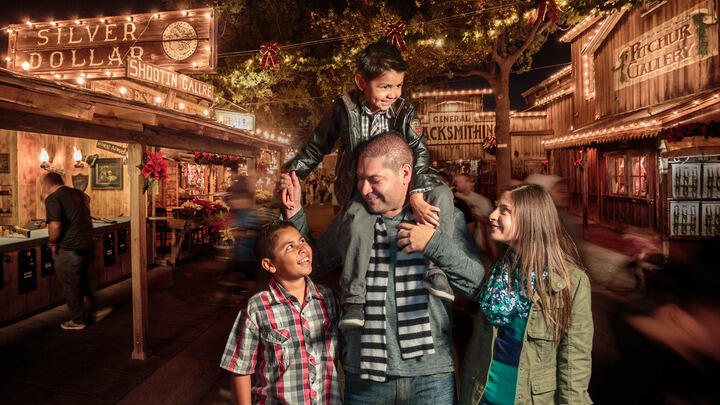 Family day out at Knott's Berry Farm, LA.
