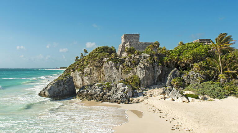 Tulum's Mayan temple has a formidable coastal location