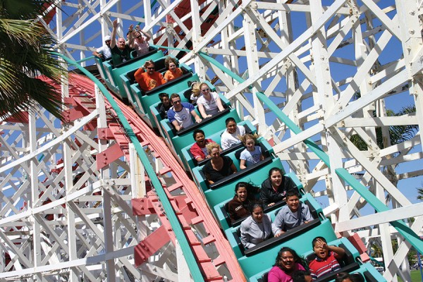 Belmont Park in San Diego features lots of fun thrill rides for teens and young adults to enjoy.