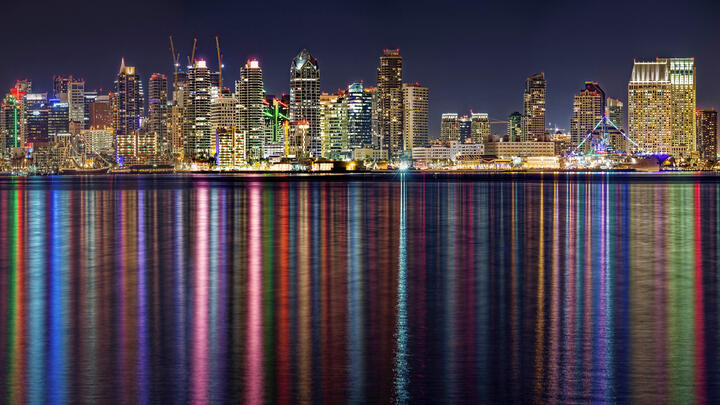 Luces de Navidad en San Diego. Invierno en San Diego.