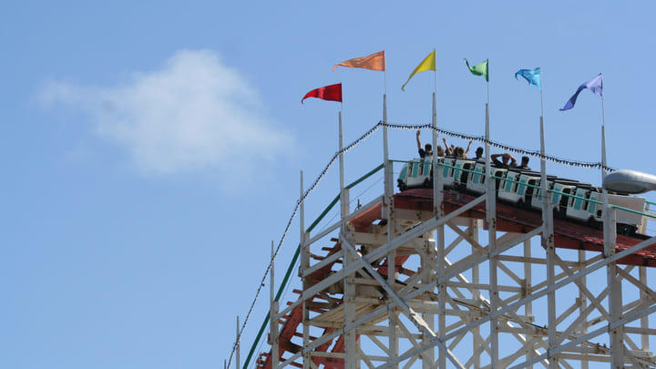 The Giant Dipper rollercoaster at Belmont Park in Mission Beach, San Diego