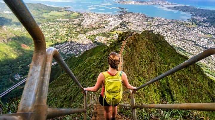 The Haʻikū Stairs (aka Stairway to Heaven) on Oahu.