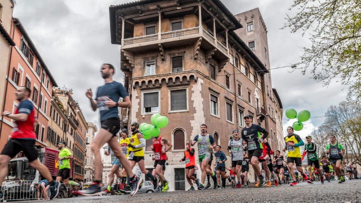 Runners participating in the Run Rome Marathon