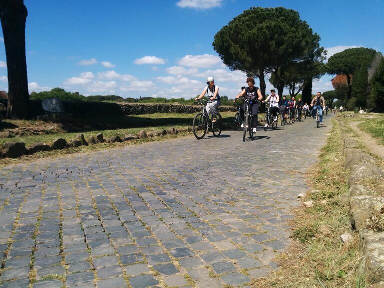 Cycling on the Via Appia Antica in Rome