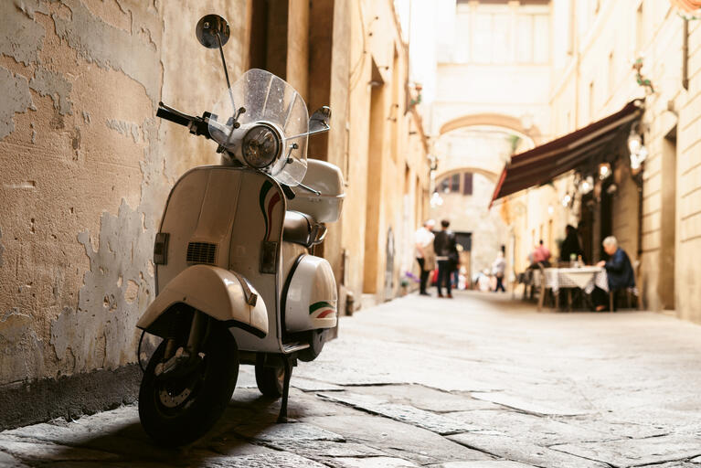 A Vespa on the streets of Rome