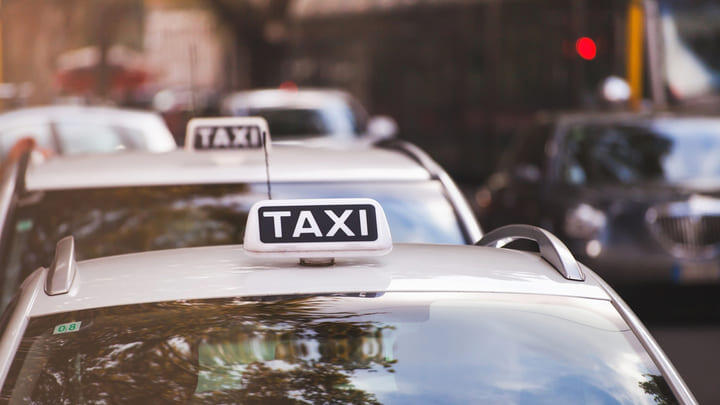 Official white taxis in Rome