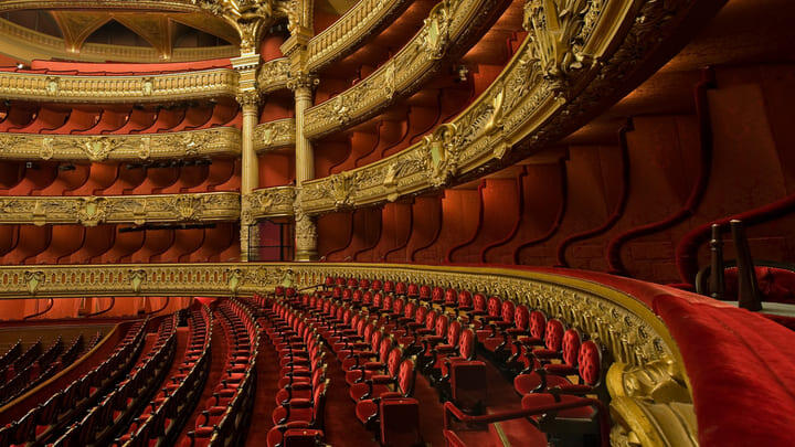 Inside the grand Opéra Garnier theater in Paris