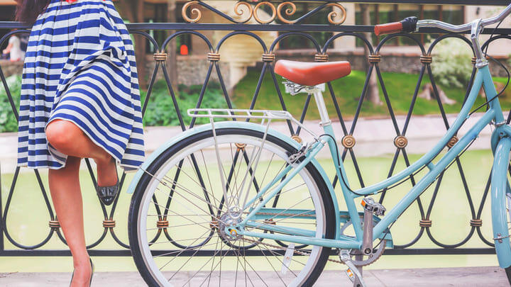 A cyclist by the canal