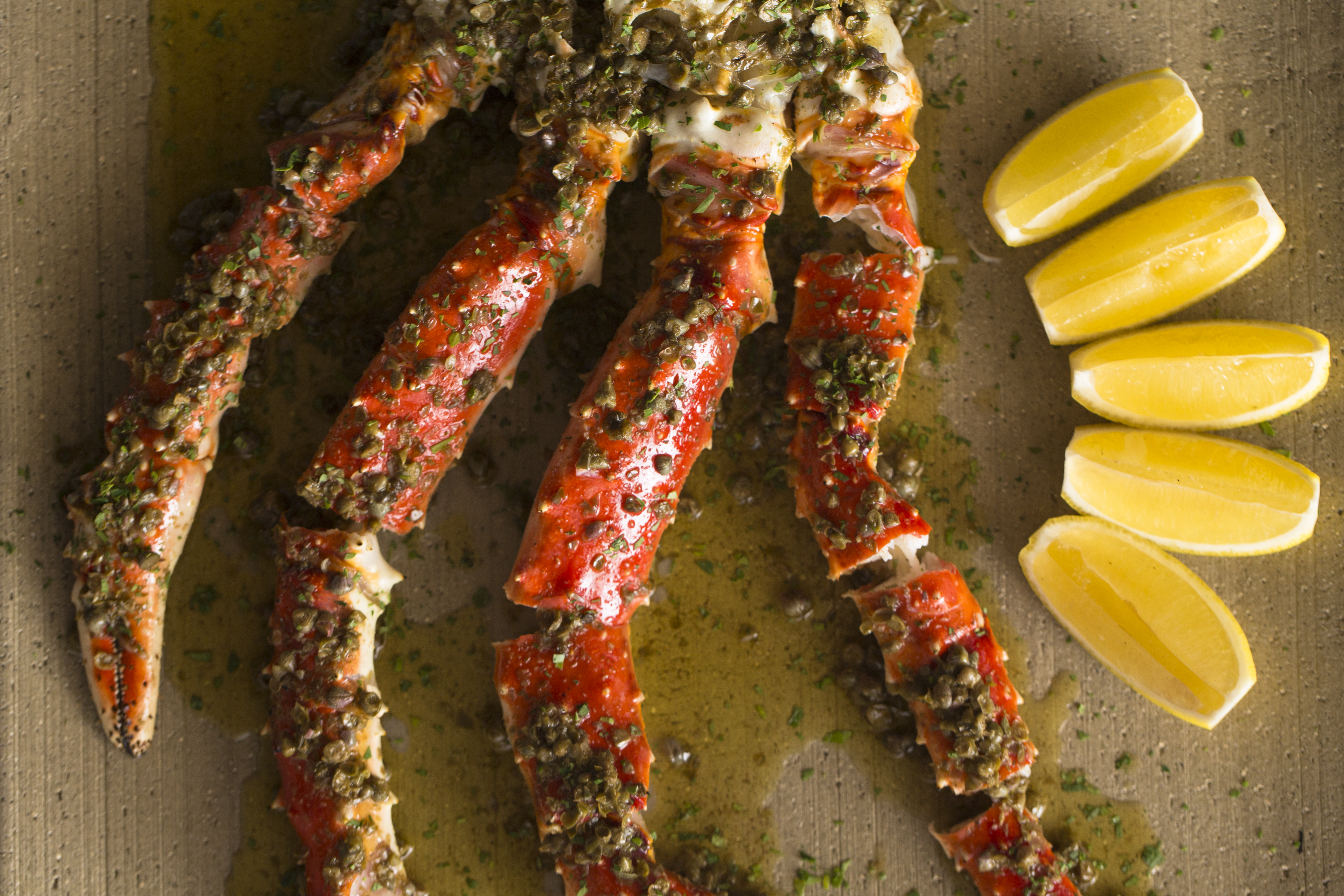 King crab and garlic brown butter