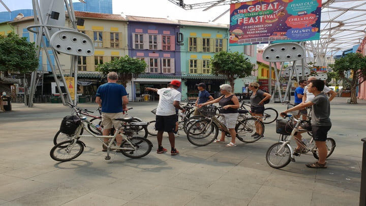 Group cycling in Bedok