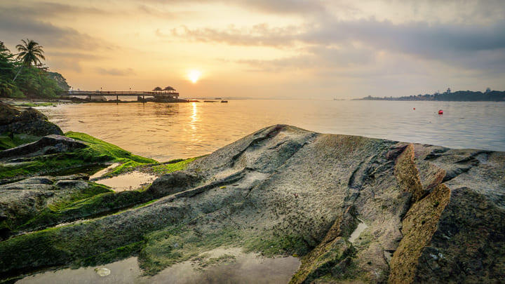 Sunrise at Pulau Ubin in Singapore